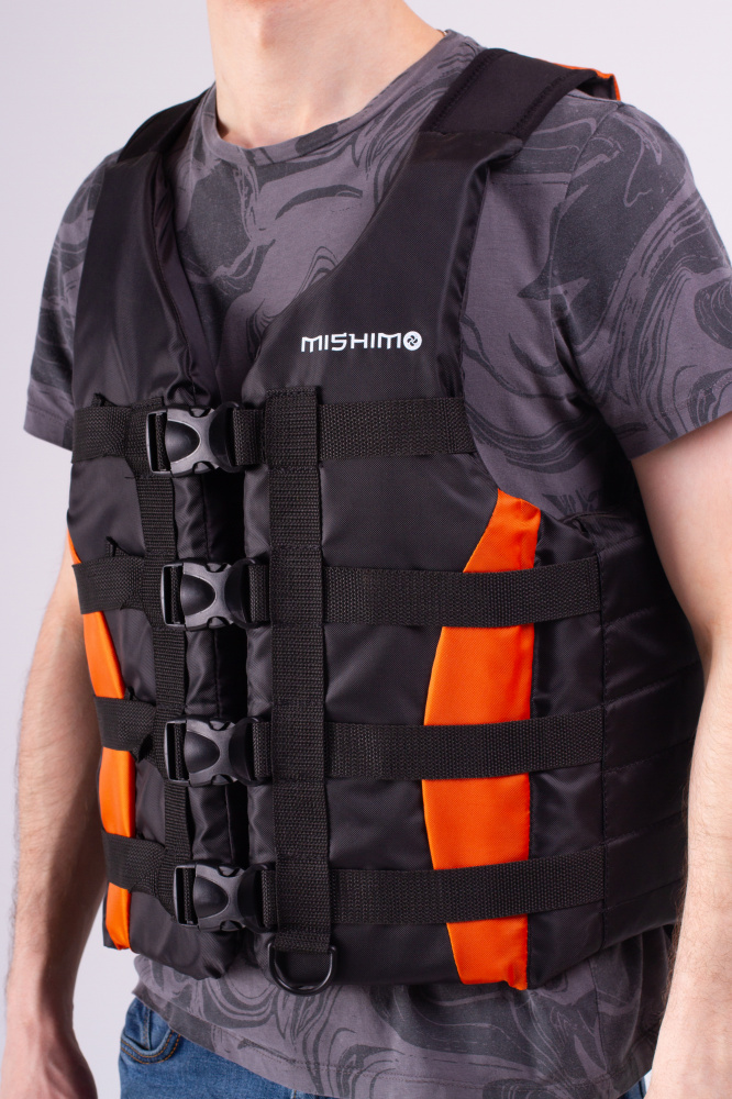 Жилет спасательный MISHIMO PRO Премиум качества Черно-оранжевый в Нижневартовске