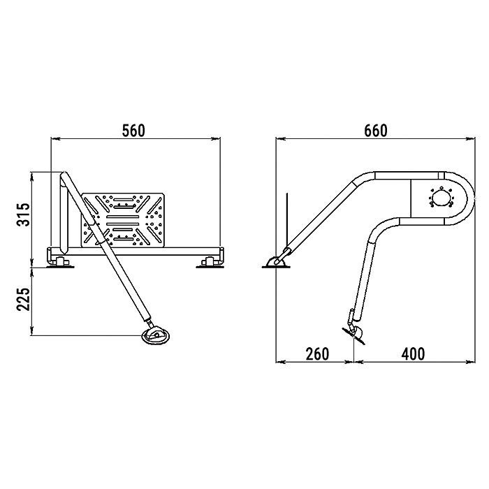 Стойка рулевая с креплением на баллон надувной лодки 25мм в Нижневартовске