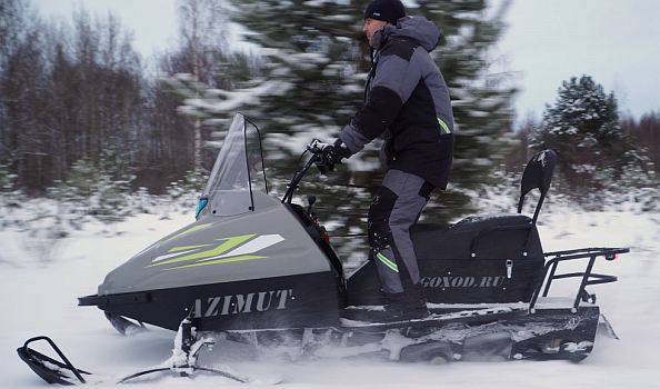 Миниснегоход Бурлак Азимут 20 л.с. , эл.запуск, реверс, тормоз гидравл, капот серый в Нижневартовске