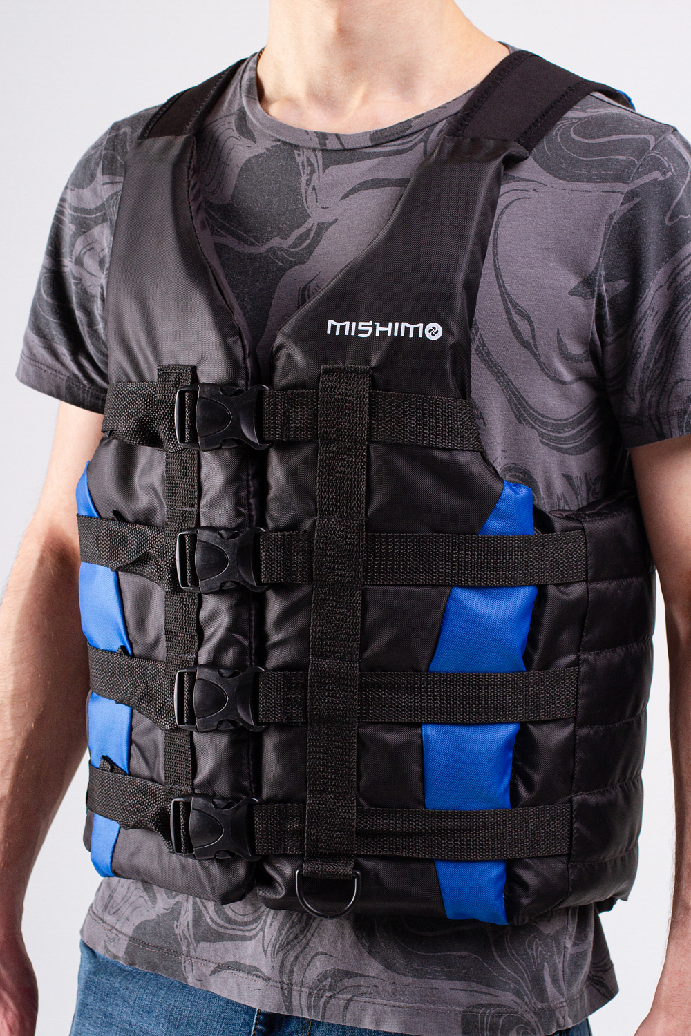 Жилет спасательный MISHIMO PRO Премиум качества Черно-синий в Нижневартовске