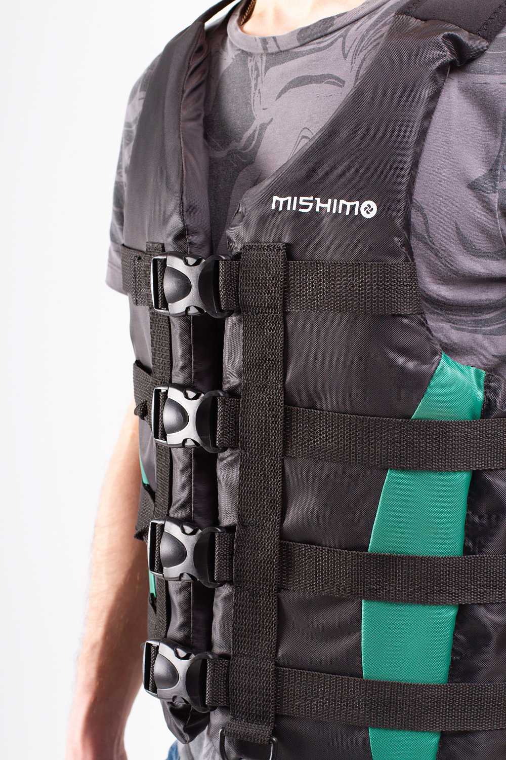 Жилет спасательный MISHIMO PRO Премиум качества Черно-зеленый в Нижневартовске