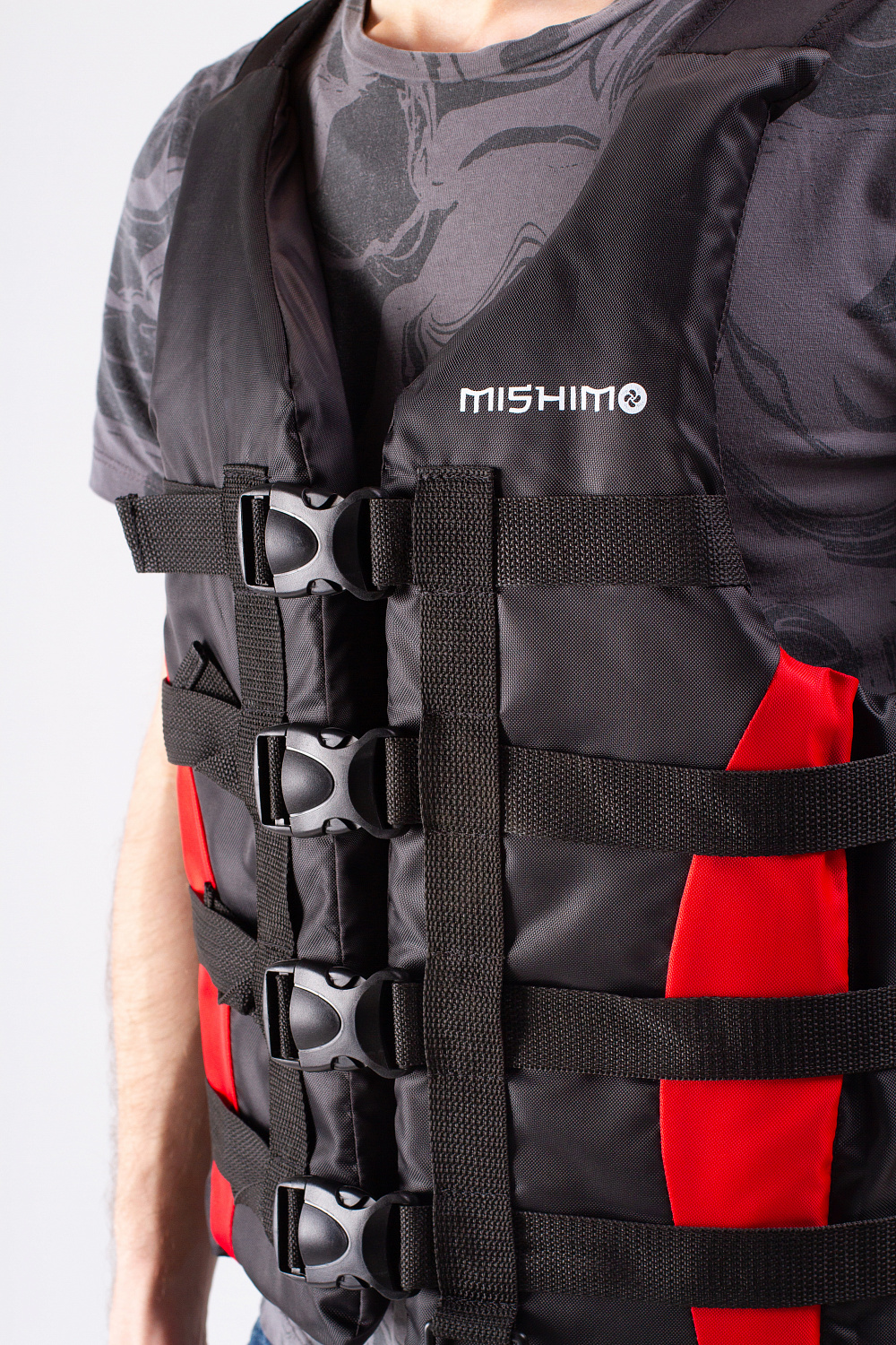 Жилет спасательный MISHIMO PRO Премиум качества Черно-красный в Нижневартовске