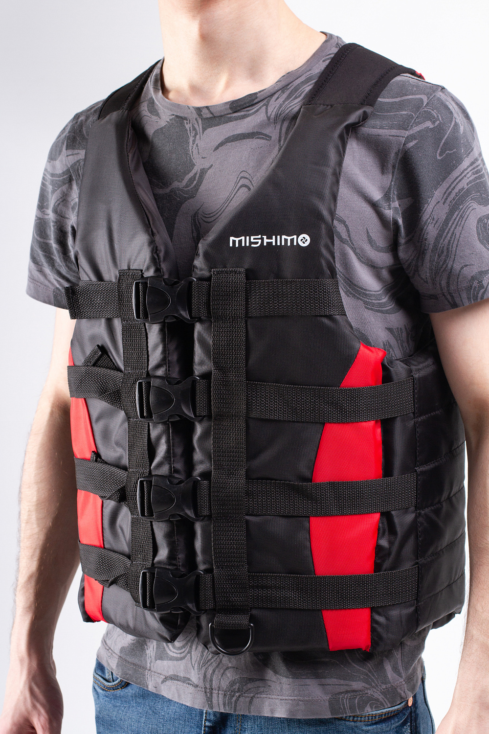 Жилет спасательный MISHIMO PRO Премиум качества Черно-красный в Нижневартовске